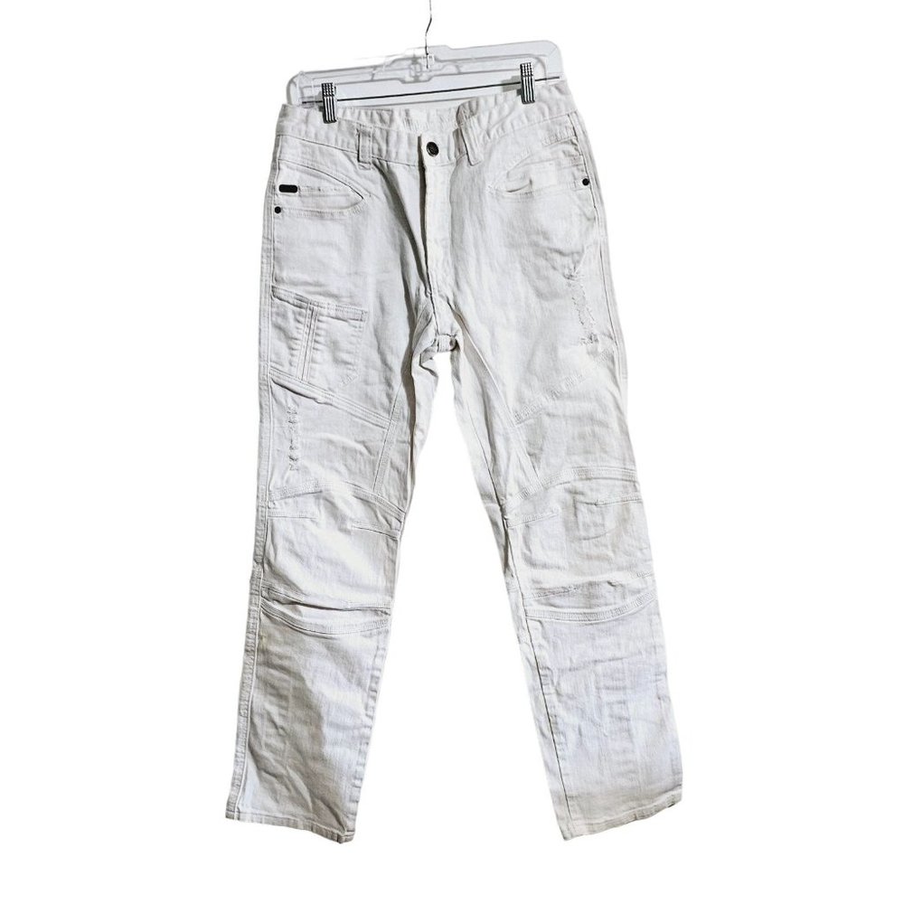 Young Republic Moto Jeans‎ size 34 Men's biker utility jeans white